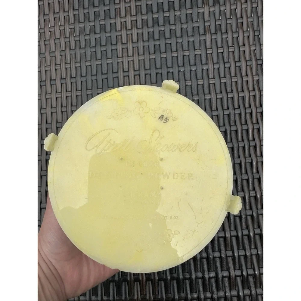 Vintage Cheramy April Showers Deluxe Dusting Powder Box yellow footed